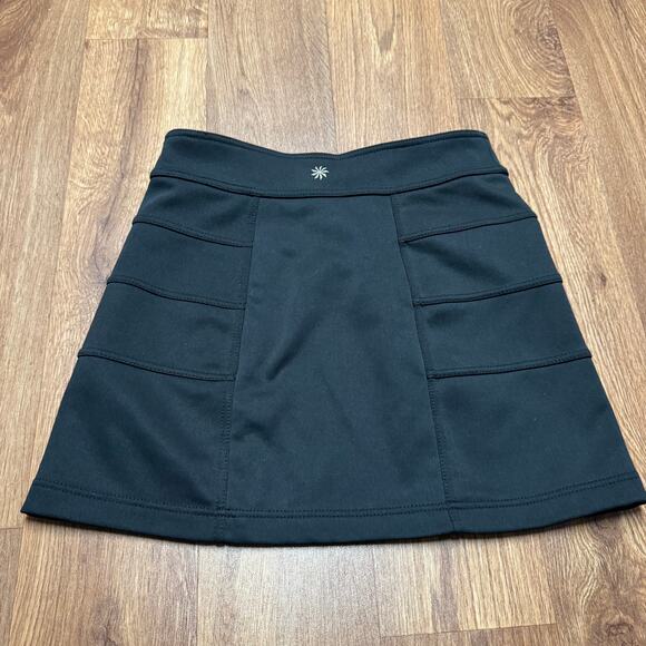 Athleta Womens Black Scuba Skirt Fleece Lined Size XS Warm Winter Layers - Picture 2 of 9